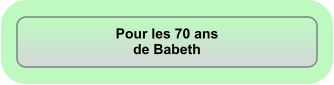 Pour les 70 ans de Babeth